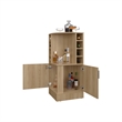 FM FURNITURE Toyei Bar Cabinet with Bottle Rack Engineered Wood Beige
