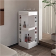 FM FURNITURE Lamer Corner Bar Cabinet with Wine Rack Engineered Wood White