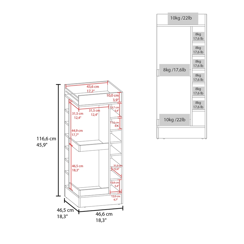FM FURNITURE Lamer Corner Bar Cabinet with Wine Rack Engineered Wood White