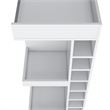 FM FURNITURE Lamer Corner Bar Cabinet with Wine Rack Engineered Wood White
