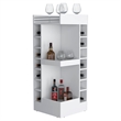 FM FURNITURE Lamer Corner Bar Cabinet with Wine Rack Engineered Wood White