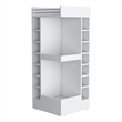 FM FURNITURE Lamer Corner Bar Cabinet with Wine Rack Engineered Wood White
