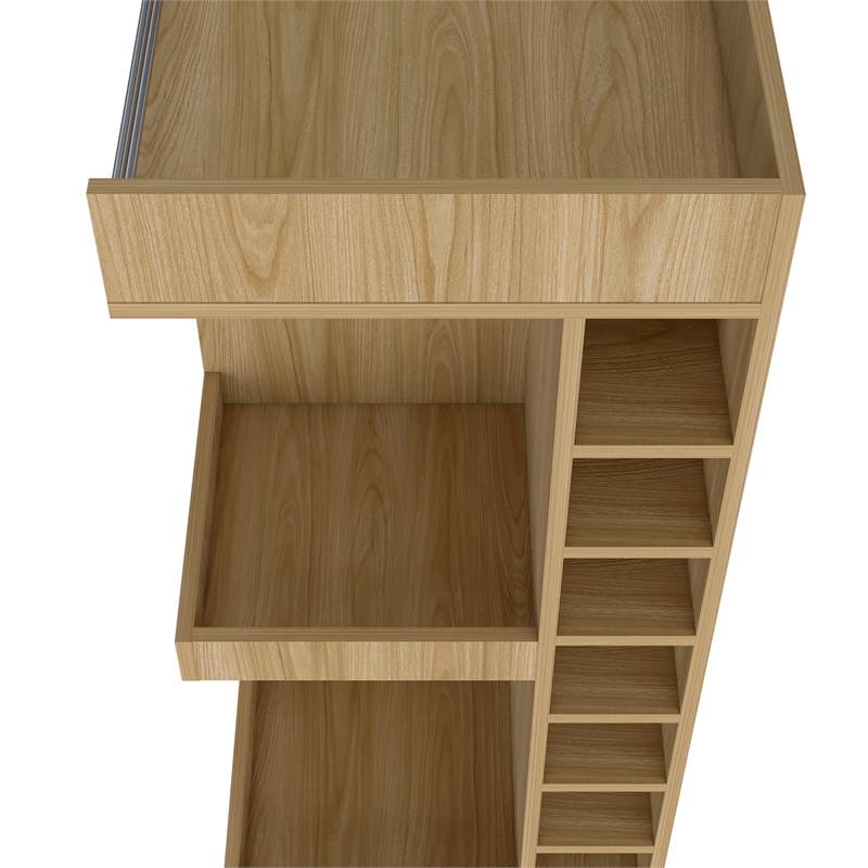 FM FURNITURE Lamer Corner Bar Cabinet Engineered Wood Beige