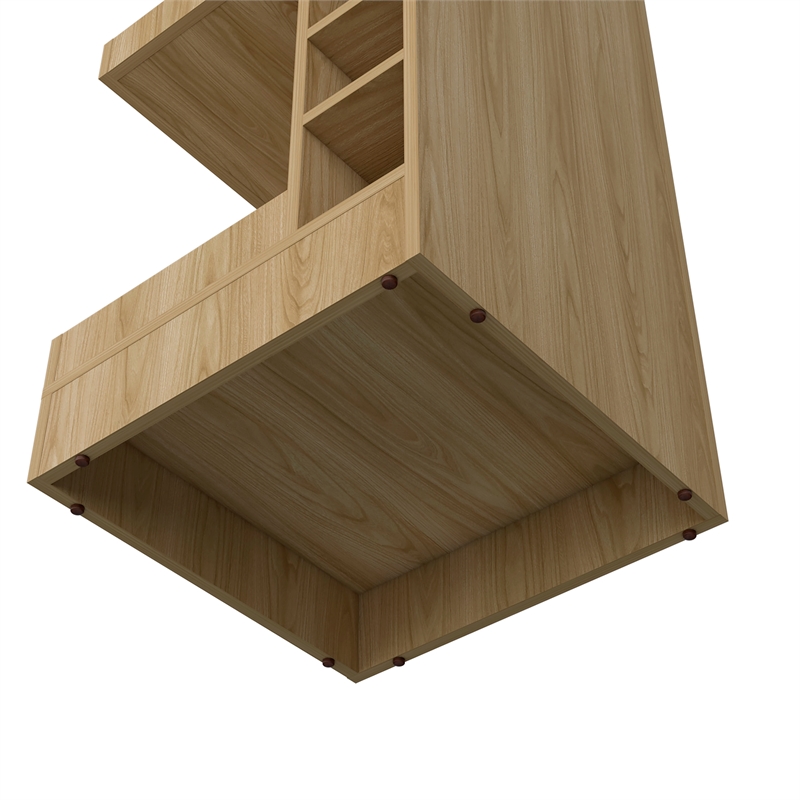 FM FURNITURE Lamer Corner Bar Cabinet Engineered Wood Beige