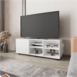 FM FURNITURE Parker TV Stand with a Door Engineered Wood White