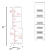 FM FURNITURE Kayenta Kitchen Pantry 2 Doors Open Storage White Engineered Wood