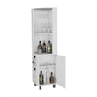 FM FURNITURE Leah corner Bar Cabinet Glass holder Wine White Engineered Wood