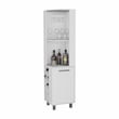FM FURNITURE Leah corner Bar Cabinet Glass holder Wine White Engineered Wood