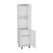 FM FURNITURE Leah corner Bar Cabinet Glass holder Wine White Engineered Wood