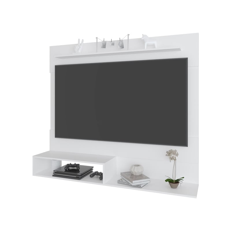 FM FURNITURE Irmo Wall-Mounted Entertainment Center Engineered Wood White
