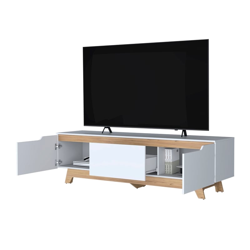 FM FURNITURE Lyman Entertainment Center Enginereed Wood White