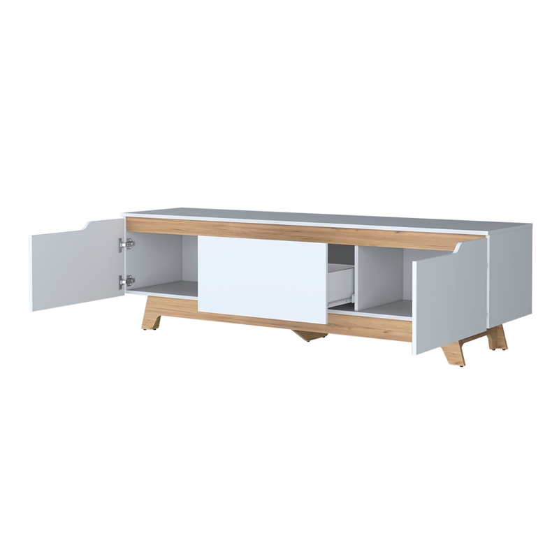 FM FURNITURE Lyman Entertainment Center Enginereed Wood White