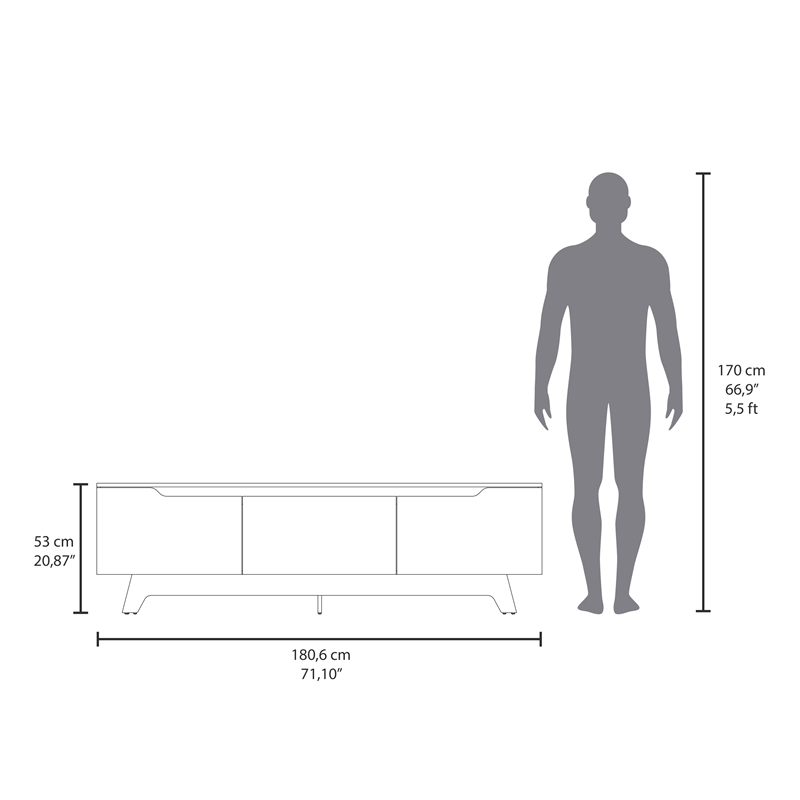 FM FURNITURE Lyman Entertainment Center Enginereed Wood White