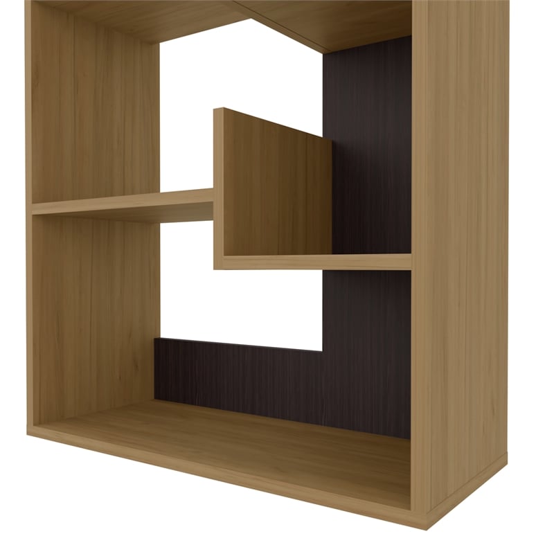 FM FURNITURE Perry Bookcase with Open Storage Natural Oak Engineered Wood