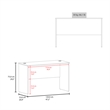 FM FURNITURE Rough Rock Minimalist Home Office Work Desk White Engineered Wood