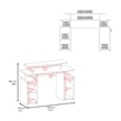 FM FURNITURE Lol Minimalist Gaming Desk with Elevated Monitor Shelf Blue Accents