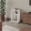 FM FURNITURE Vega Side Table Engineered Wood with Open Storage White