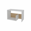 FM FURNITURE Vega Side Table in Melamine with Open Storage White and Light Oak