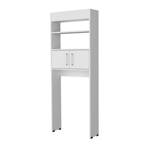 fm furniture bisbee 2 doors over the toilet bathroom storage cabinet shelf white