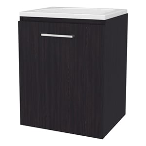 FM FURNITURE Haigleer Creek Bathroom Vanity with Integrated Sink Faucet Wengue