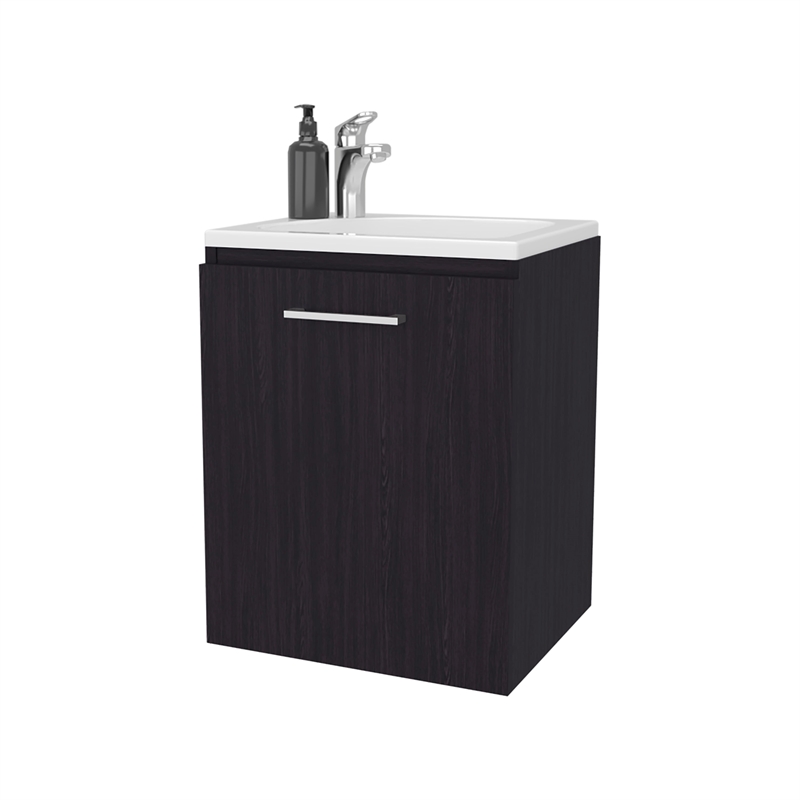 FM FURNITURE Haigleer Creek Bathroom Vanity with Integrated Sink Faucet Wengue