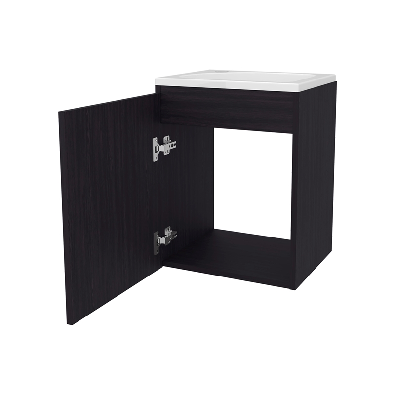 FM FURNITURE Haigleer Creek Bathroom Vanity with Integrated Sink Faucet Wengue
