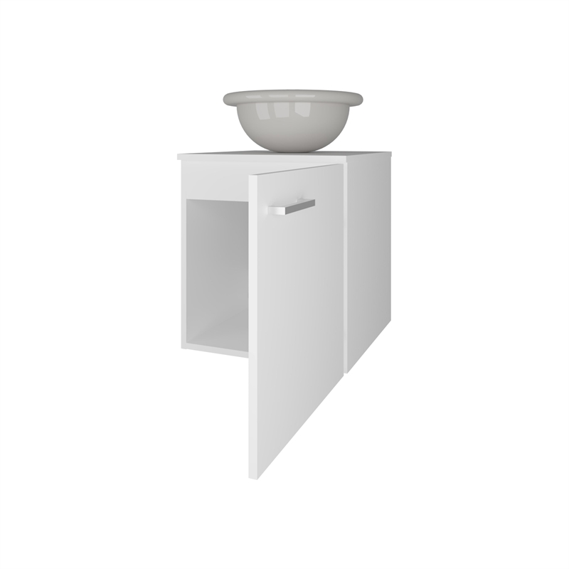 FM FURNITURE Pirtleville  Bathroom Vanity with Integrated Sink and Faucet White