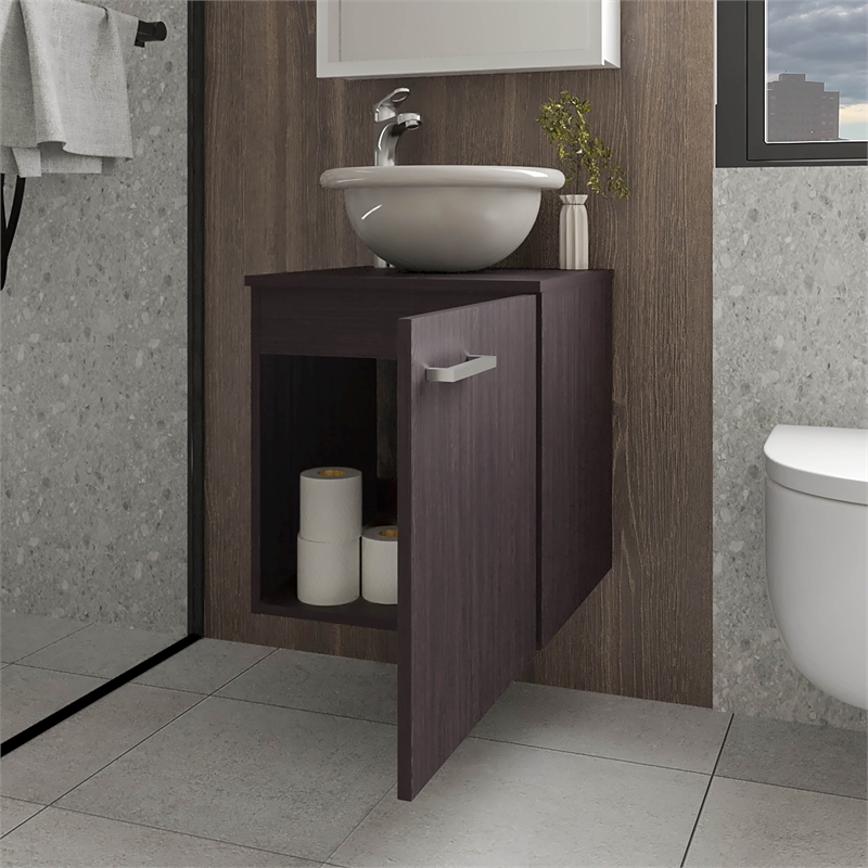 FM FURNITURE Pirtleville Bathroom Vanity with Integrated Sink and Faucet Wengue