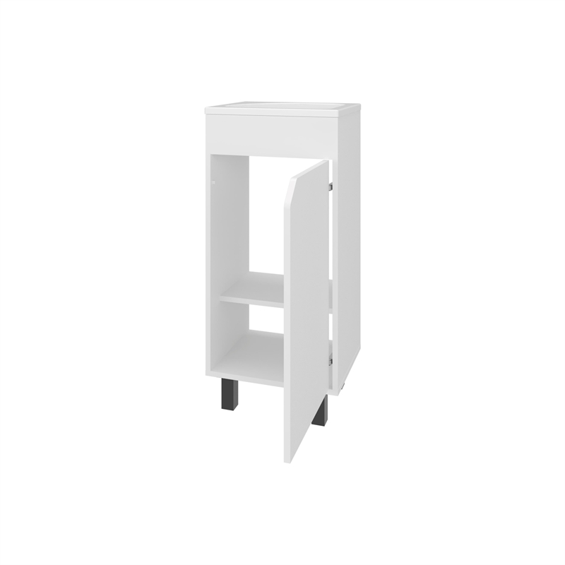 FM FURNITURE Quartzsite Bathroom Vanity with Integrated Sink and Faucet White