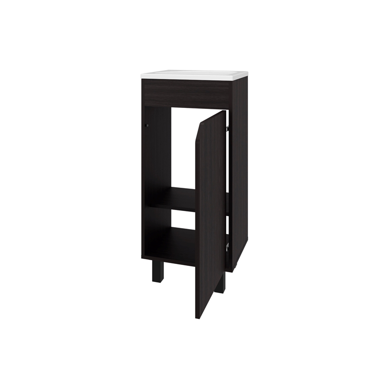 FM FURNITURE Quartzsite Bathroom Vanity with Integrated Sink and Faucet Wengue