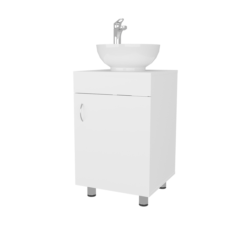 FM FURNITURE Loli Bathroom Vanity with Integrated Sink White
