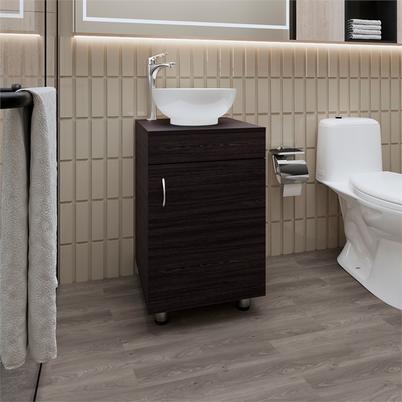 FM FURNITRE Loli Bathroom Vanity with Integrated Sink Wengue