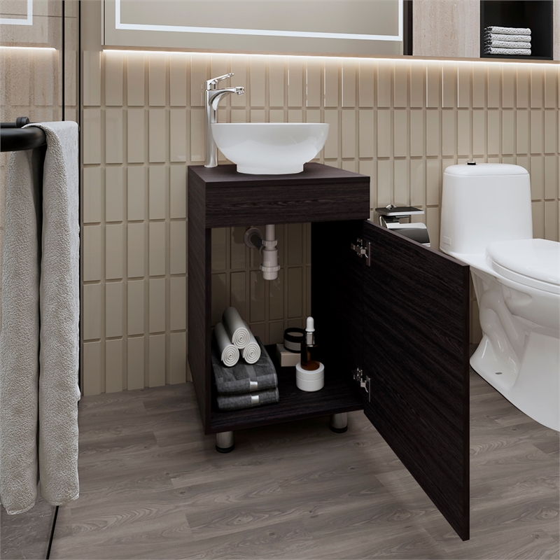 FM FURNITRE Loli Bathroom Vanity with Integrated Sink Wengue