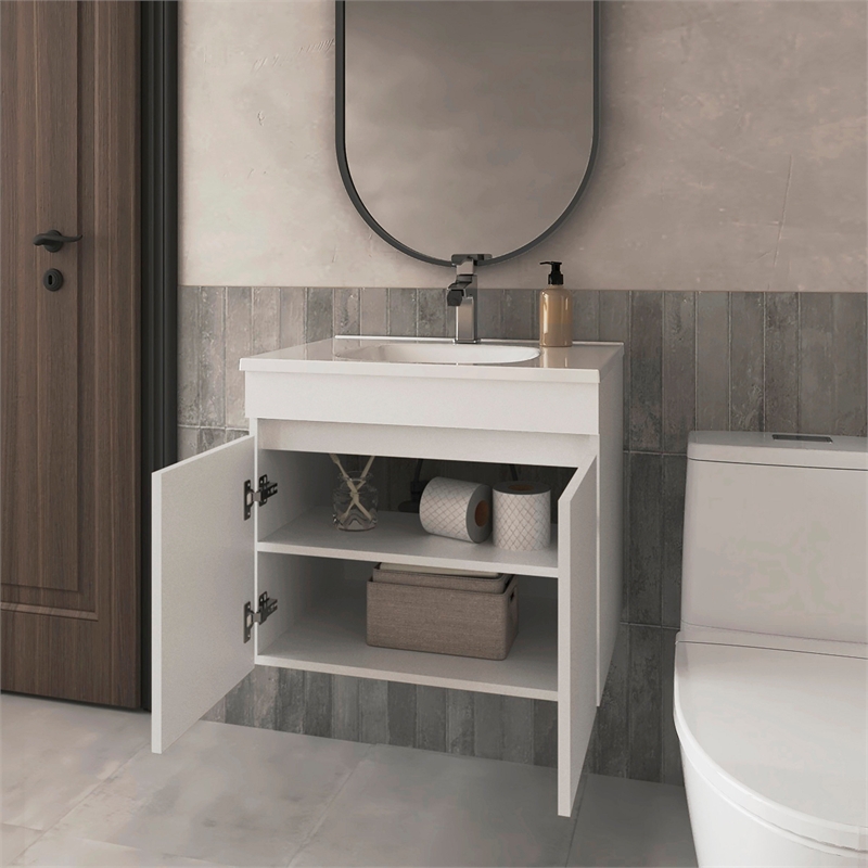 FM FURNITURE Rainbow City Vanity with 2 Doors White