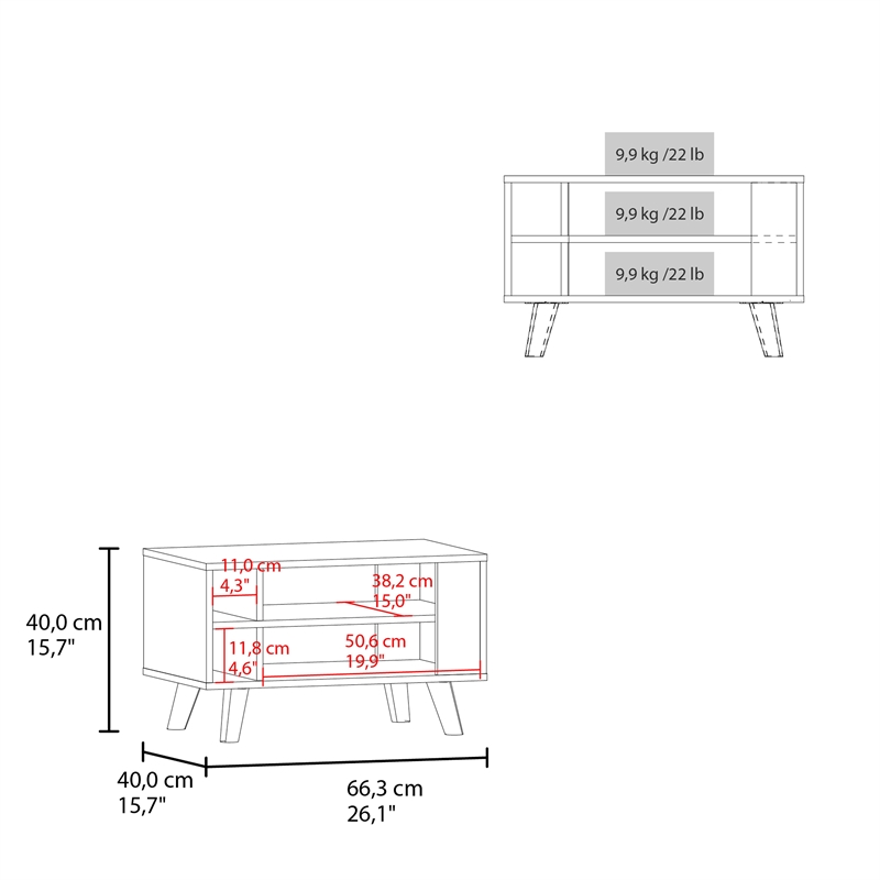 FM FURNITURE Bouse Coffee Table with Open Storage Wengue