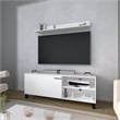 FM FURNITURE Bitter Springs Tv Stand 65 in melamine with pneumatic arms White