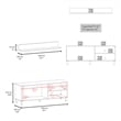 FM FURNITURE Bitter Springs Tv Stand 65 in melamine with pneumatic arms White