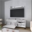 FM FURNITURE Bitter Springs Tv Stand 65 in melamine with pneumatic arms White