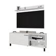 FM FURNITURE Bitter Springs Tv Stand 65 in melamine with pneumatic arms White