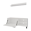 FM FURNITURE Bitter Springs Tv Stand 65 in melamine with pneumatic arms White