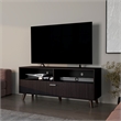 FM FURNITURE Black City Tv Stand 60 with Open Storage and 1 Door Wengue