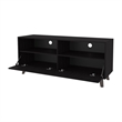 FM FURNITURE Black City Tv Stand 60 with Open Storage and 1 Door Wengue
