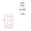 FM FURNITURE Blackwater Cabinet with Open Storage and 1 Door White