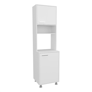 FM FURNITURE Buckeye Kitchen Pantry with Open Storage and 2 Doors White