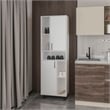 FM FURNITURE Buckshot Kitchen Pantry with Open Storage and 2 Doors White