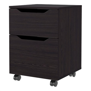 FM FURNITURE Newriver Nightstand with 1 Door and 1 Drawer Wengue