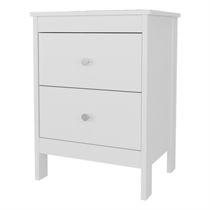 FM FURNITURE Nogales NightStand with 2 Drawers White