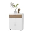 FM FURNITURE North Fork Shoe Rack Pneumatic Lift-Up Compartment White/NaturalOak