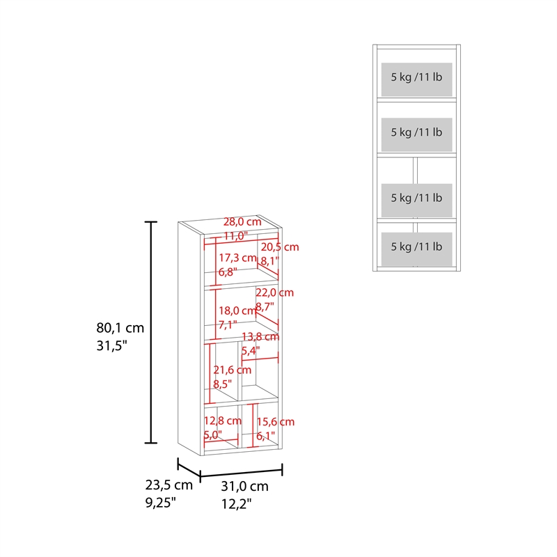 FM FURNITURE Two Wall-Mounted Bathroom Cabinet with Open an Closed Storage White