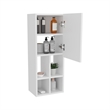 FM FURNITURE Two Wall-Mounted Bathroom Cabinet with Open an Closed Storage White